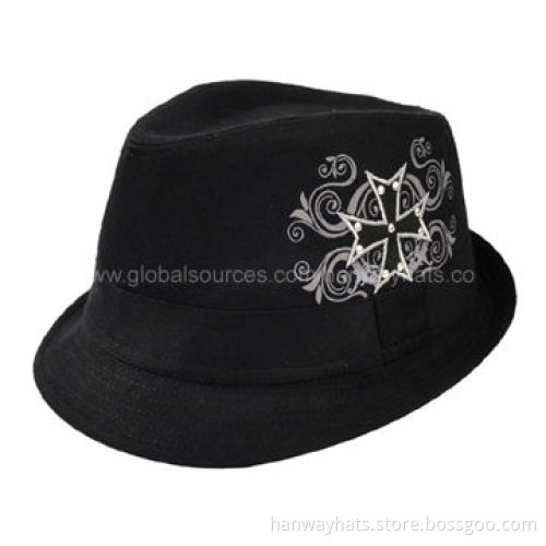 2012 men's fedora hat with self band and loop trim